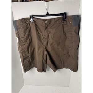 Columbia Omni Shade Sun Protection Cargo Shorts Mens 42x8 Brown Cotton Outdoor